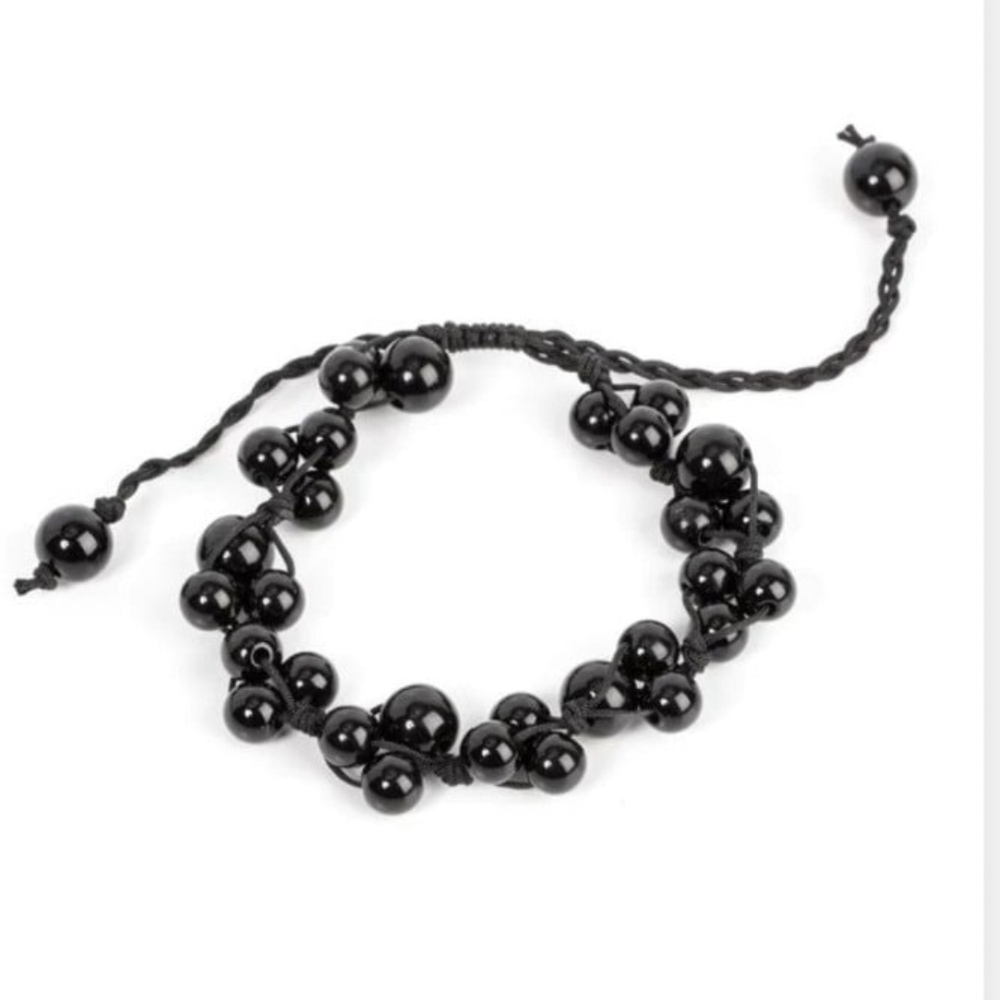 Paparazzi Midnight Black Beaded Bracelet Vintage Versatility Sliding Jewelry